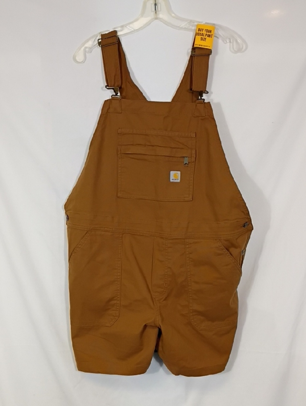 NWT Carhartt Brown Rugged Flex Relaxed Fit Canvas Shortall Women Size XL 16-18